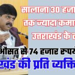प्रति व्यक्ति आयः राष्ट्रीय औसत से सालाना करीब 74 हजार रुपये ज्यादा कमा रहे उत्तराखंड के लोग
