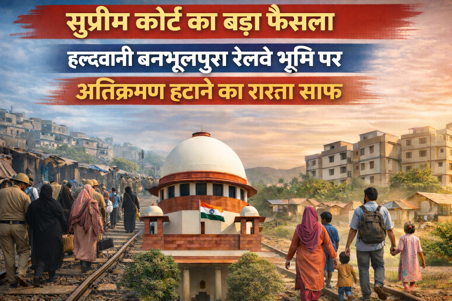 हल्द्वानी बनभूलपुरा रेलवे भूमि मामला: सुप्रीम कोर्ट का अहम आदेश, अतिक्रमण हटाने की प्रक्रिया को हरी झंडी