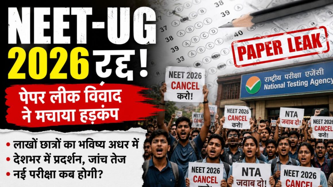 NEET-UG 2026 पर बड़ा फैसला: एनटीए ने रद्द की परीक्षा, पेपर लीक के आरोपों के बाद देशभर में हंगामा