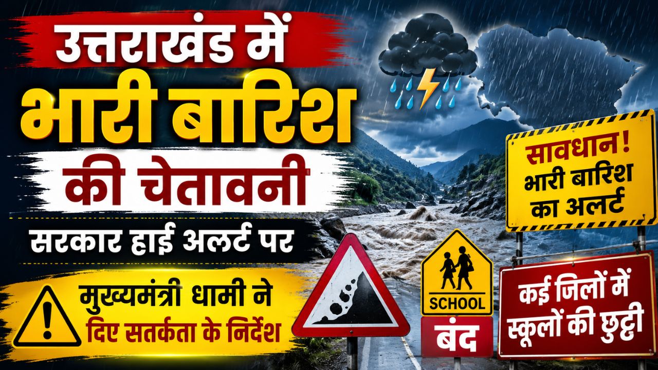 हाई अलर्टः उत्तराखंड में सोमवार को भारी बारिश की चेतावनी, कई जिलों में स्कूल बंद, प्रशासन मुस्तैद