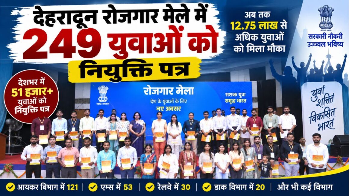 Dehradun Rozgar Mela 2026: देहरादून में 249 युवाओं को मिले नियुक्ति पत्र, देशभर में 51 हजार से ज्यादा को सरकारी नौकरी