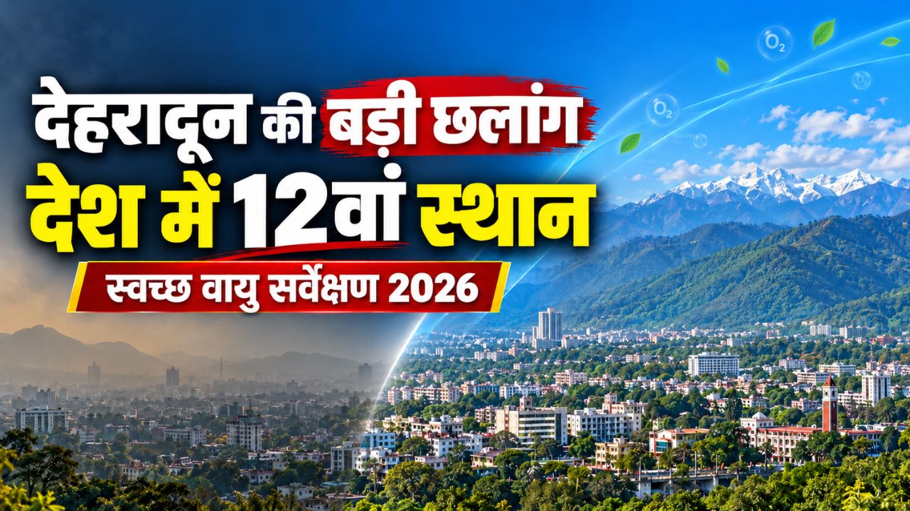 Dehradun Clean Air Survey 2026: देहरादून देश में 12वें स्थान पर, तीन साल में 37वें से 12वीं रैंक तक पहुंची राजधानी
