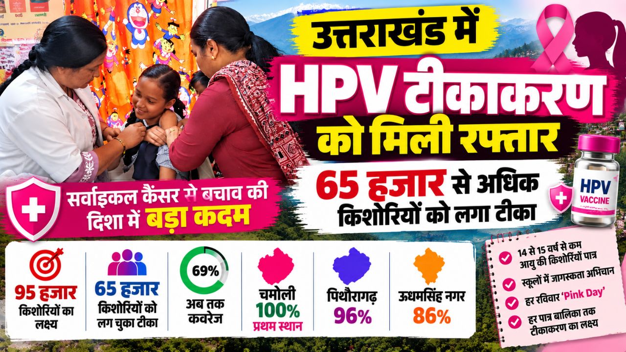 Uttarakhand HPV Vaccination: सर्वाइकल कैंसर से बचाव की मुहिम तेज, 65 हजार किशोरियों को लगा HPV टीका