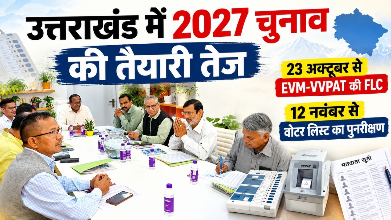 उत्तराखंड में 2027 चुनाव की तैयारी तेज, 23 अक्टूबर से EVM-VVPAT की FLC; 12 नवंबर से वोटर लिस्ट का पुनरीक्षण
